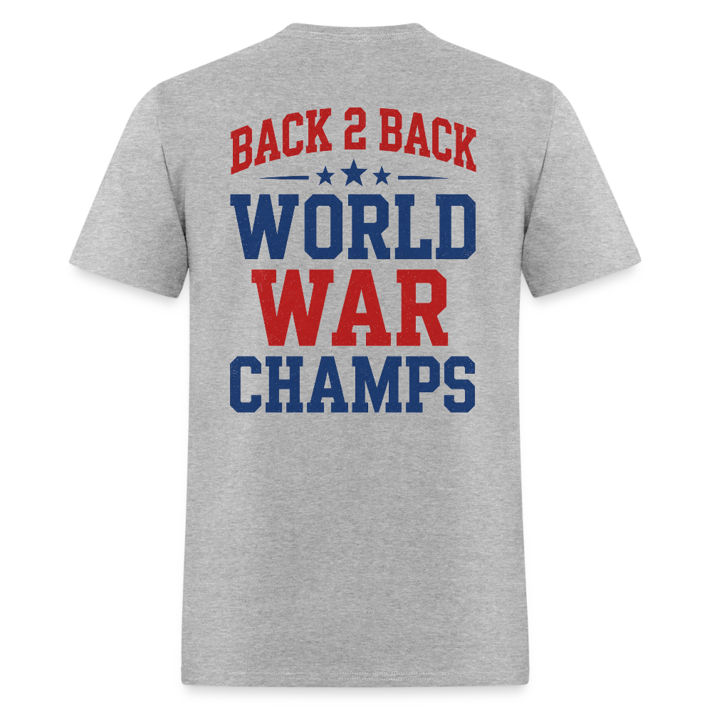Back 2 Back World War Champs Tee - heather gray