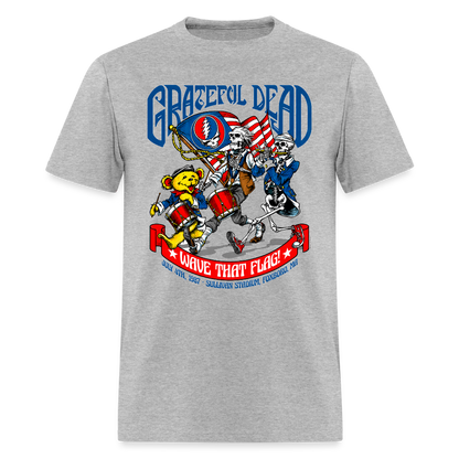 Grateful Dead "Wave That Flag" '87 Vintage Tee - heather gray