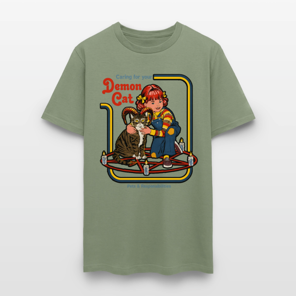 Demon Cat Shirt - military green