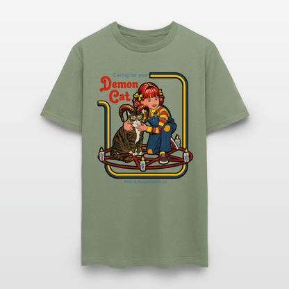 Demon Cat Shirt - military green