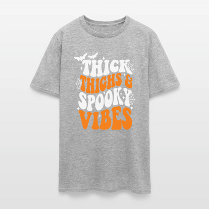 Thick Thighs and Spooky Vibes Shirt - heather gray