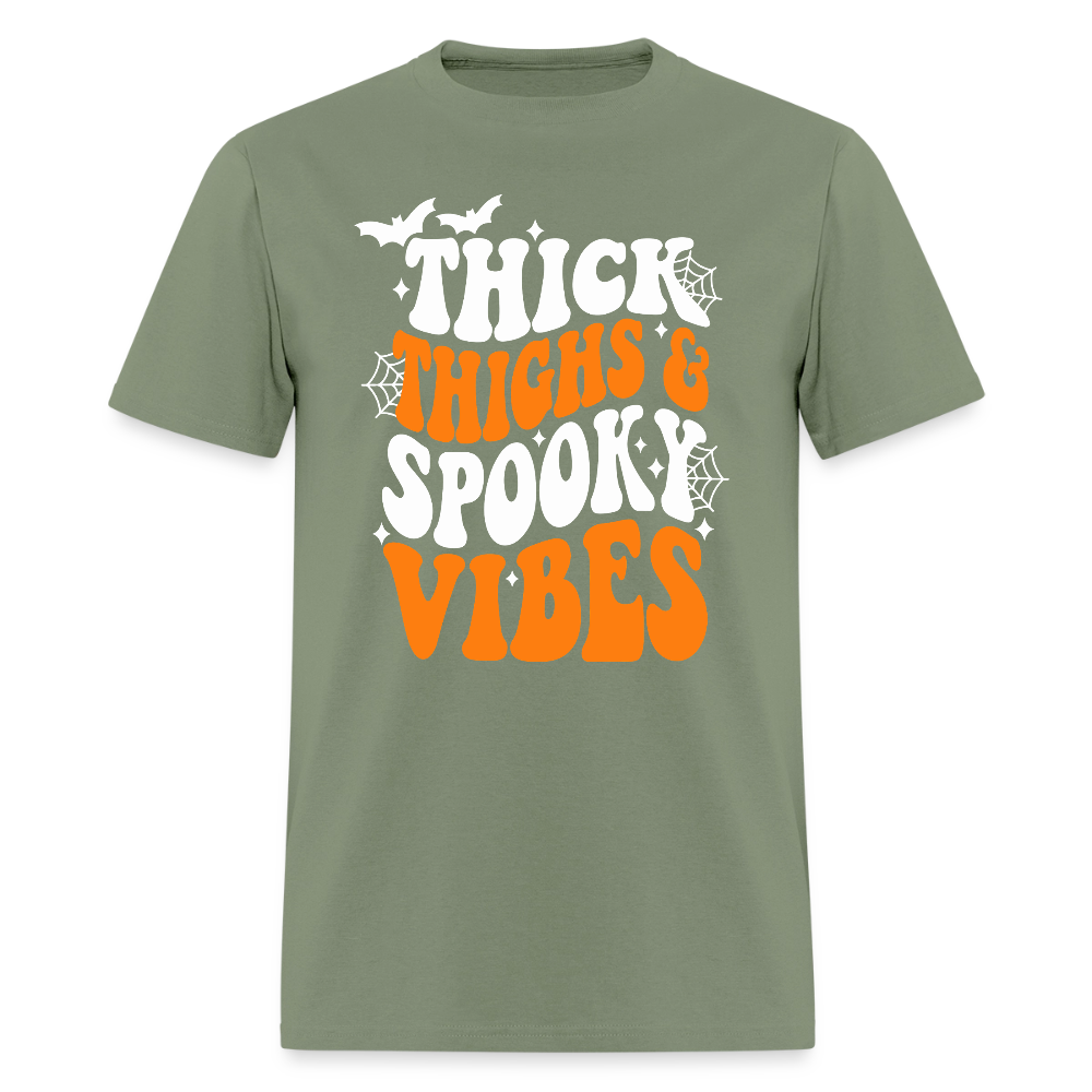 Thick Thighs and Spooky Vibes Shirt - military green