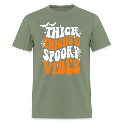 Thick Thighs and Spooky Vibes Shirt - military green