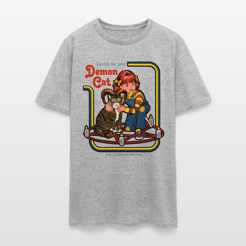 Demon Cat Shirt - heather gray