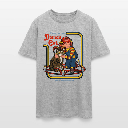 Demon Cat Shirt - heather gray