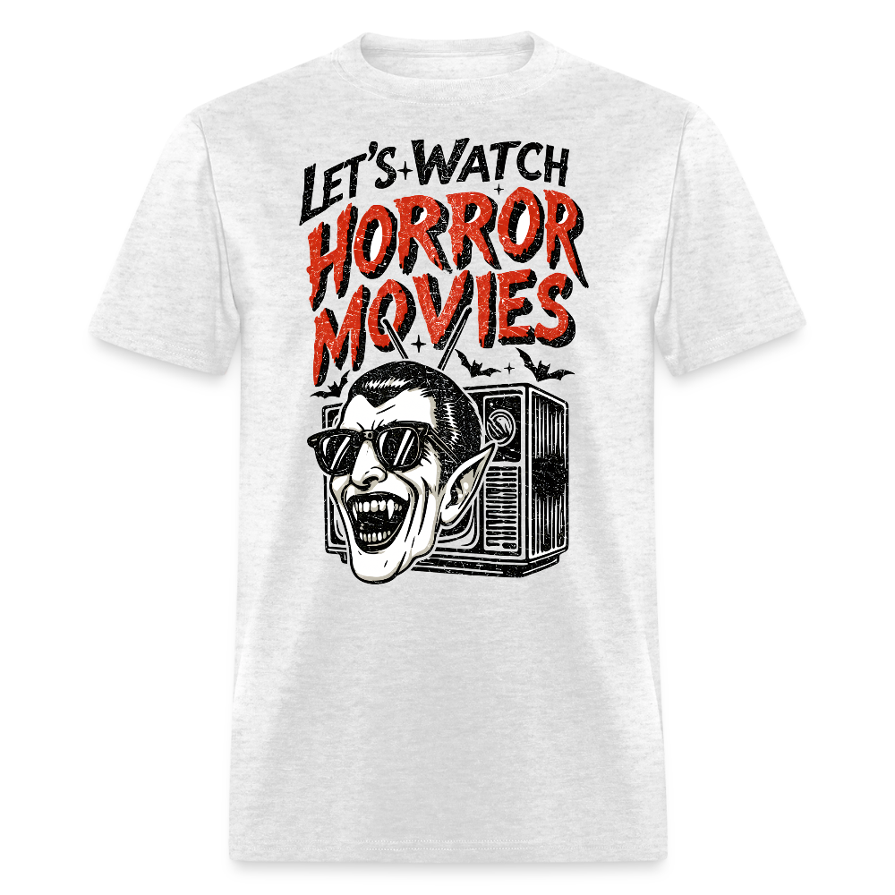 Let's Watch Horror Movies Shirt - light heather gray