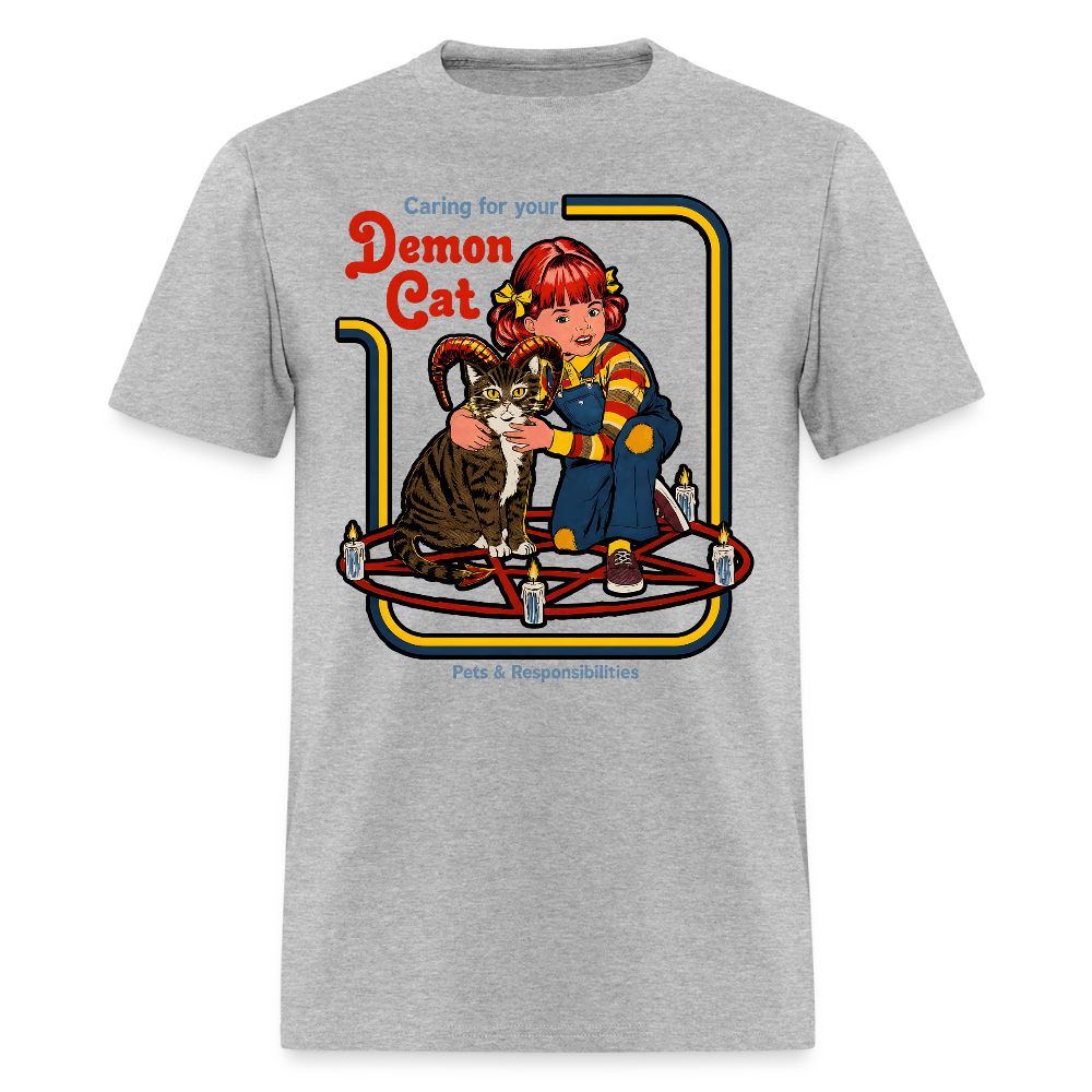 Demon Cat Shirt - heather gray