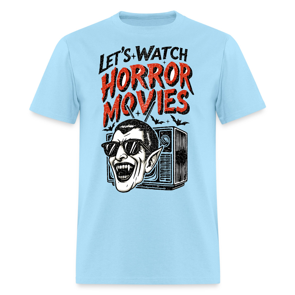 Let's Watch Horror Movies Shirt - powder blue