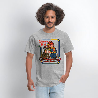 Demon Cat Shirt - heather gray