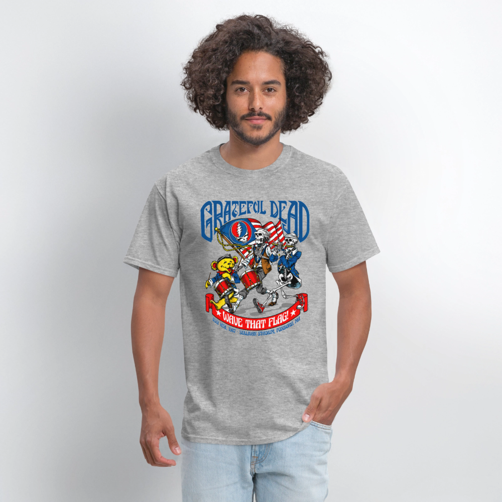 Grateful Dead "Wave That Flag" '87 Vintage Tee - heather gray