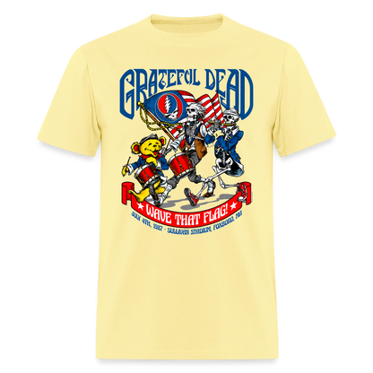 Grateful Dead "Wave That Flag" '87 Vintage Tee - cornsilk