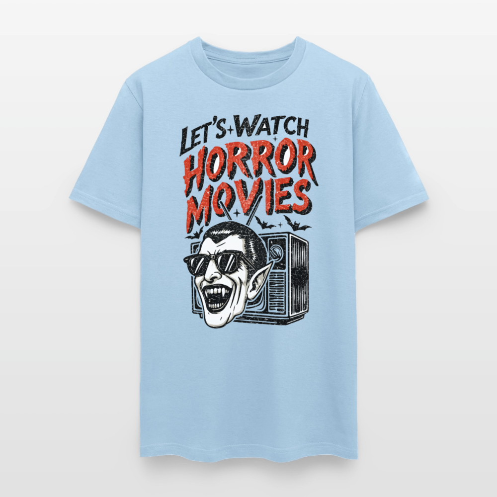 Let's Watch Horror Movies Shirt - powder blue