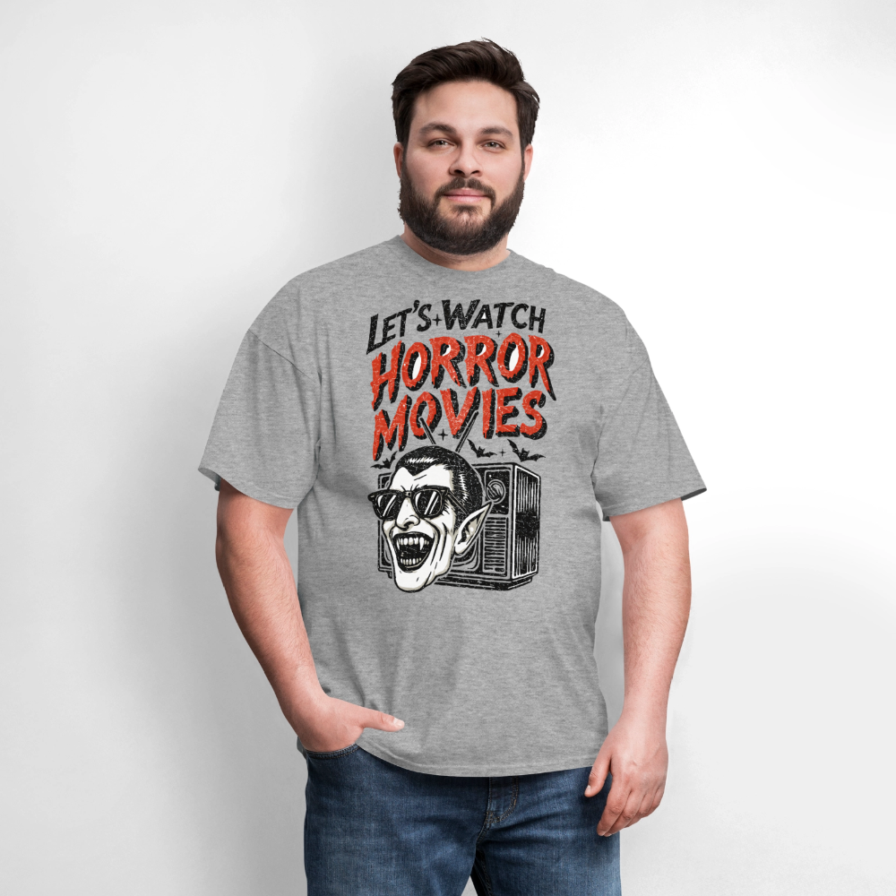 Let's Watch Horror Movies Shirt - heather gray