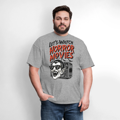 Let's Watch Horror Movies Shirt - heather gray