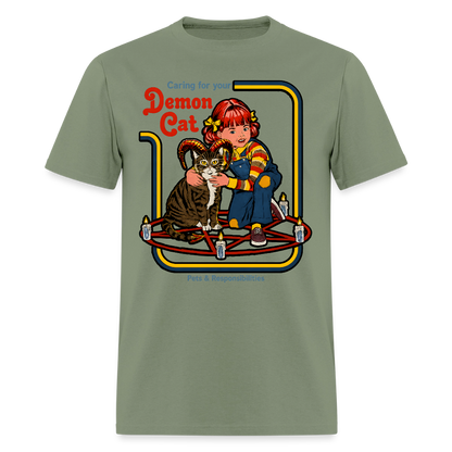 Demon Cat Shirt - military green